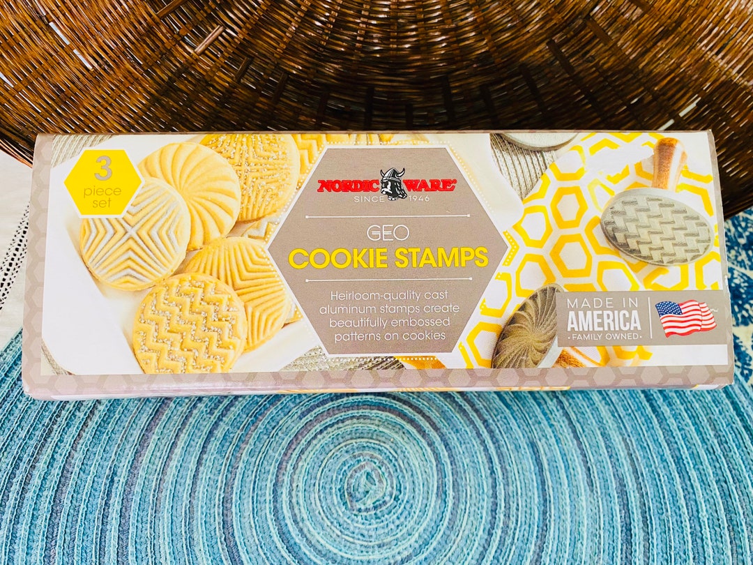 Set of 3 Nordic Ware GEO Cookie Stamps Etsy