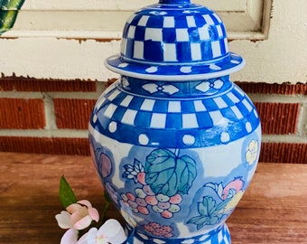 Vintage Porcelain Ginger Jar 10”