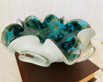 Murano Art Glass Bowl / Ashtray / Venetian Sommerso