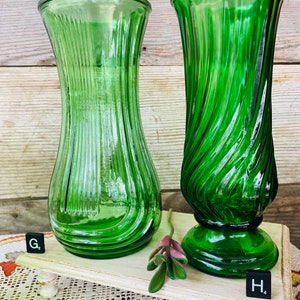 Vintage Green Glass Vases image 10