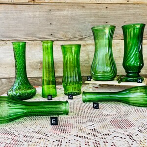 Vintage Green Glass Vases image 4