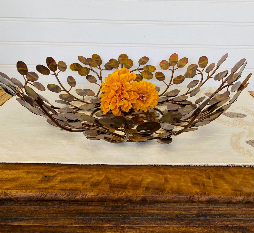 Leaf-Form Metal Centerpiece Bowl