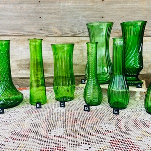 Vintage Green Glass Vases image 7