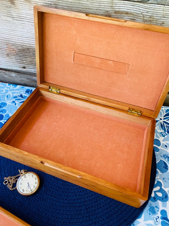 Oak Inlayed Wooden Jewelry Box w/ Tray - image 7