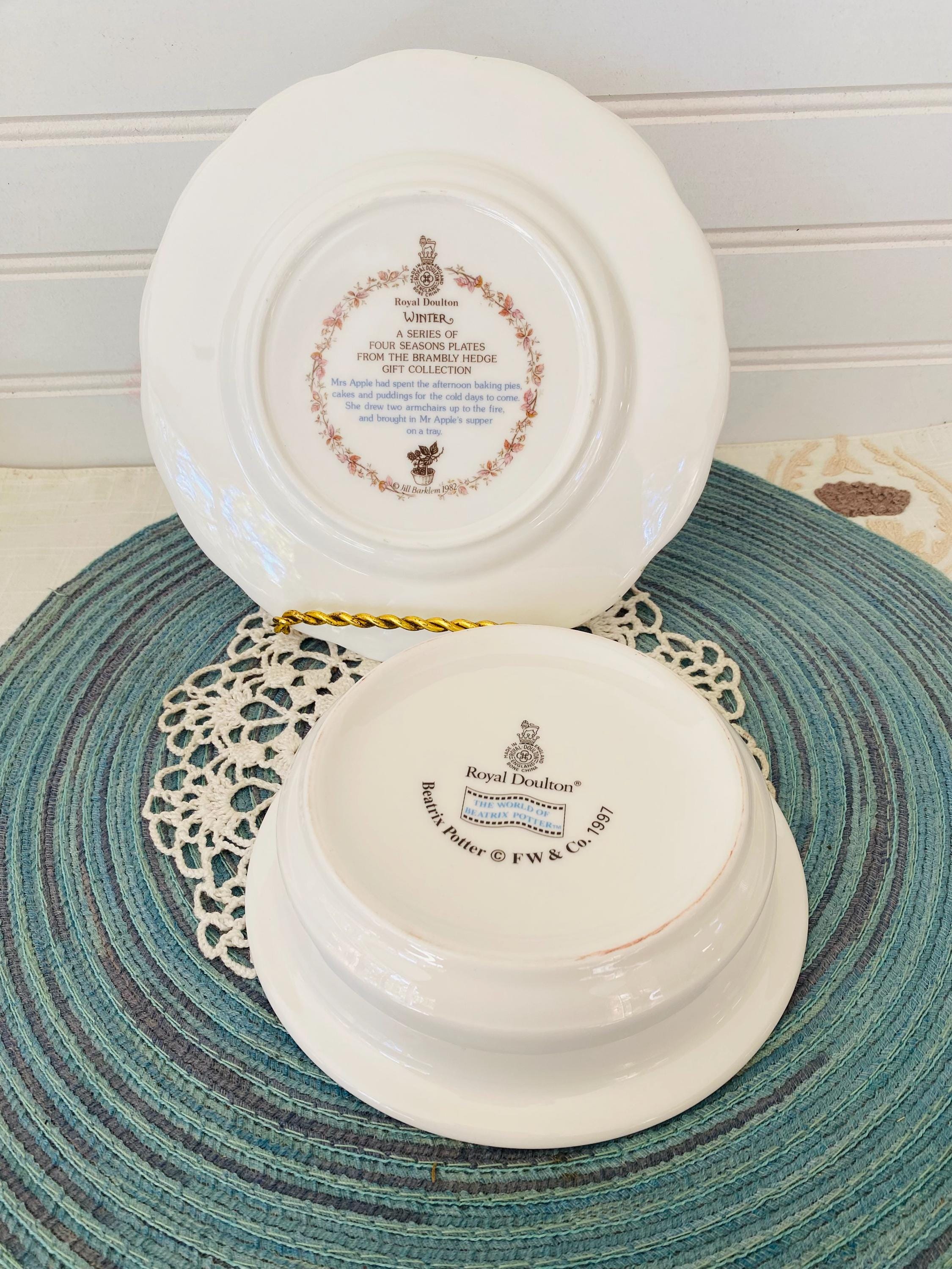 Royal Doulton Brambly Hedge Plate & Beatrix Potter Bowl Set - Etsy