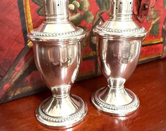 Pair of Sterling Silver Duchin Creation Baluster Shaped Weighted Bottom Salt & Pepper Shakers