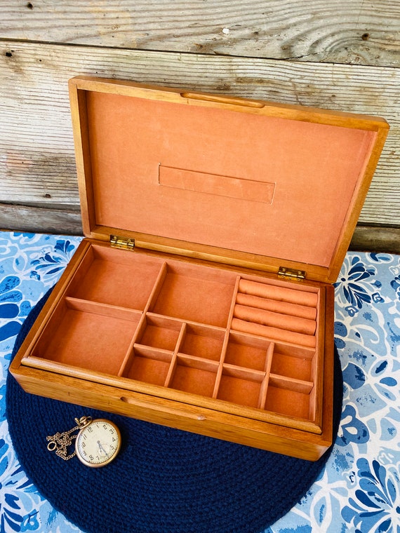 Oak Inlayed Wooden Jewelry Box w/ Tray - image 5