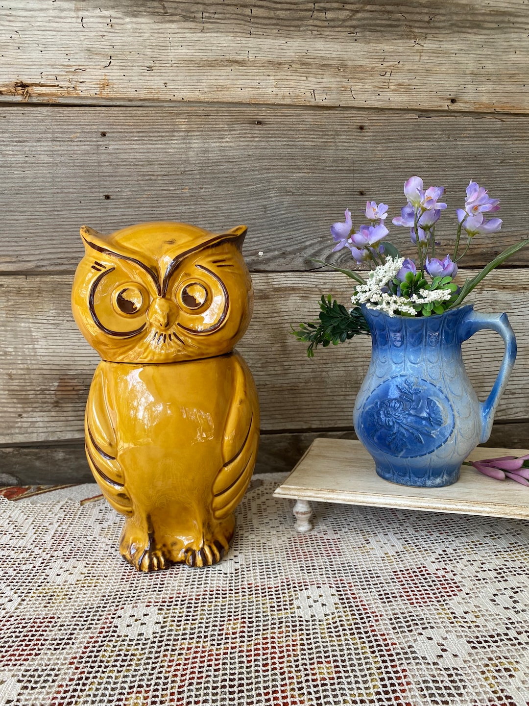 Vintage Holiday Designs USA Honey Brown Owl Cookie Jar - Etsy