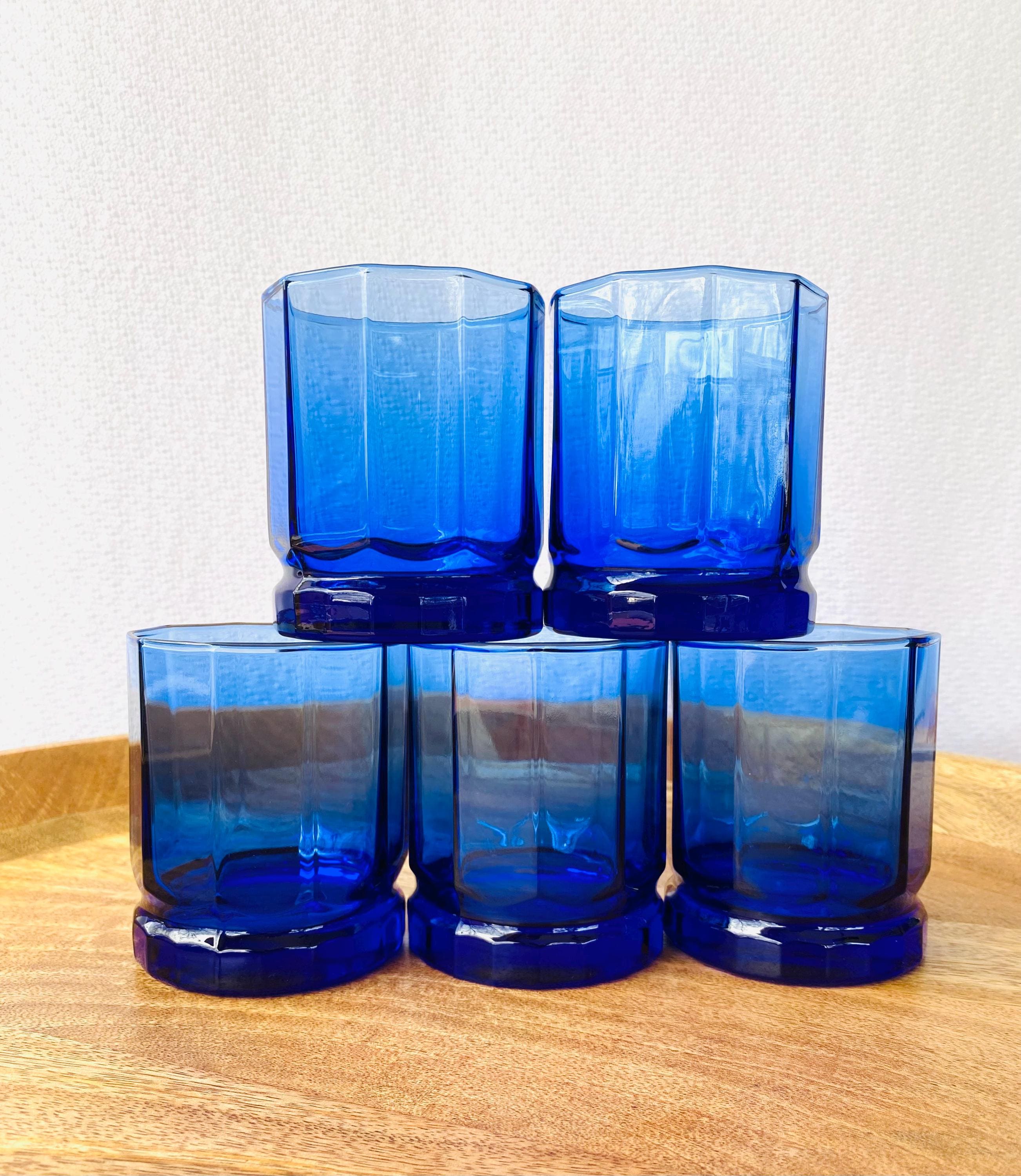 食器 Vintage Anchor Hocking Cobalt Blue set Set of 5 - 8 Oz Cobalt Blue Anchor Hocking Old Fashioned Glasses