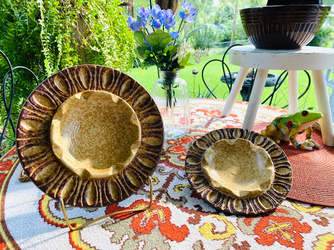 2 Large Vintage Treasure Craft Ashtrays Etsy