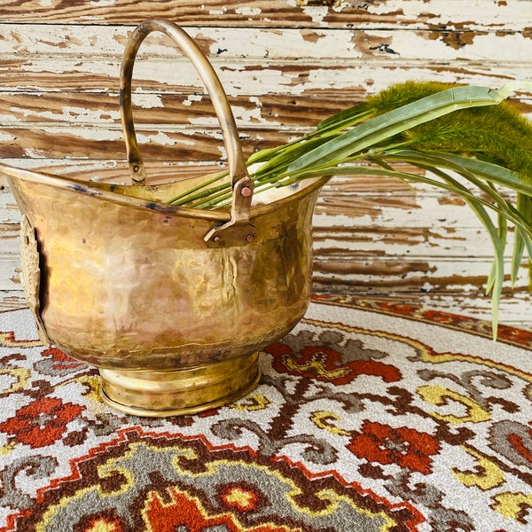 Antique Brass Bucket Etsy