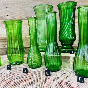 Vintage Green Glass Vases image 6