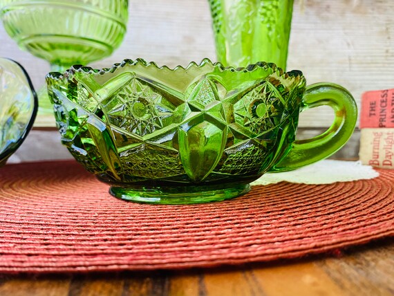 Vintage Depression Glass Collection / 5 Piece Vase Set - Etsy