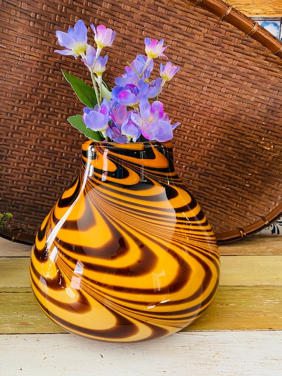 花瓶・フラワースタンド 1950's Mid century vintage flower vase Vintage Fifth Avenue Crystal Swirl Vase - Etsy