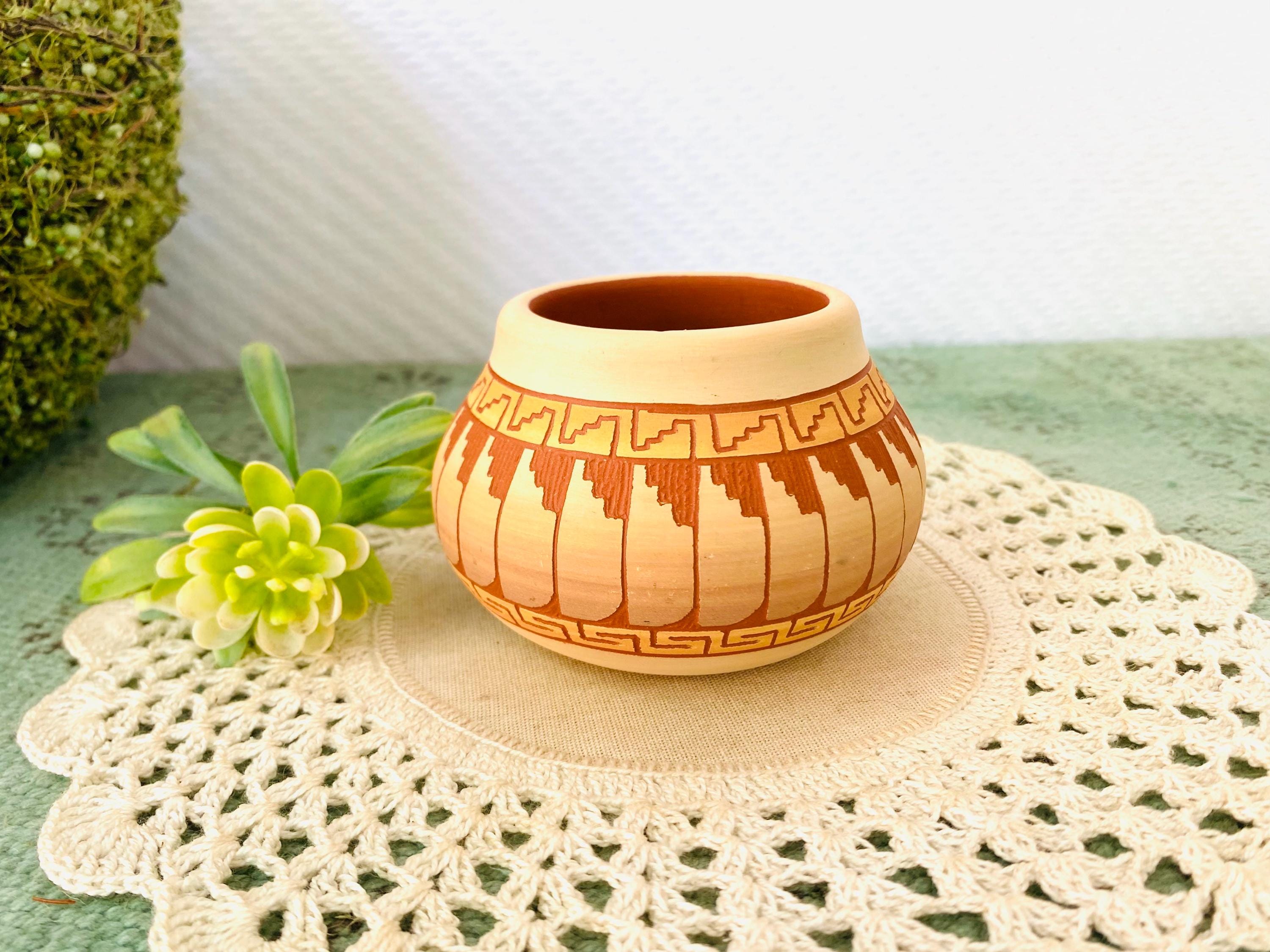 【Navajo Pottery】ナバホ族 クレイポット 壺 ネイティブアメリカン Navajo Pottery】ナバホ族 クレイポット 壺 ネイティブ
