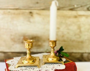 Pair of Vintage Brass Candlestick Holders