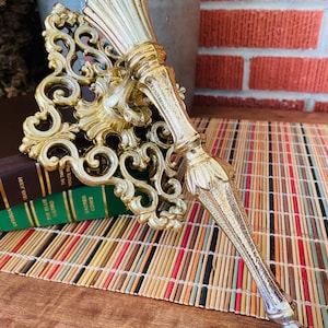 Gold Tone Ornate Hollywood Regency Wall Scone