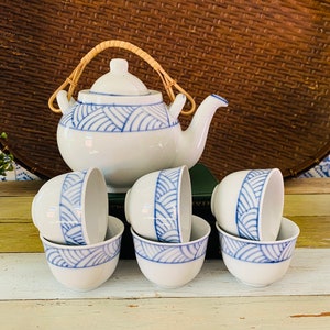 Porcelain Blue & White Tea Set
