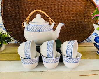 Porcelain Blue & White Tea Set