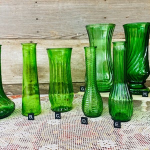 Vintage Green Glass Vases image 9