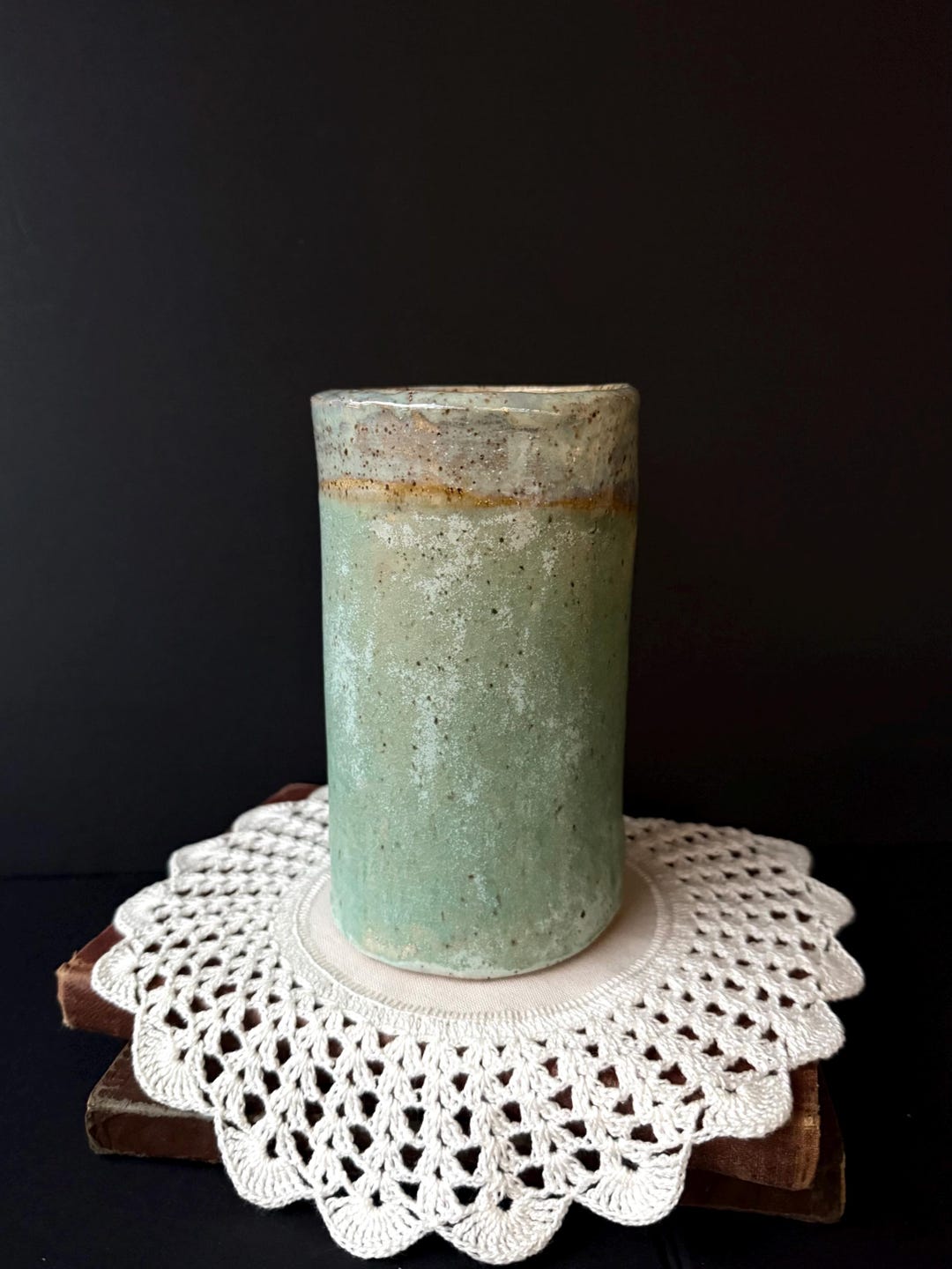 Cylindrical Rimmed Vase Handmade Pottery Cylindrical Vase - Etsy