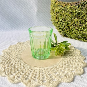 RARE Antique Uranium Neon Green Glass 4 oz Tumbler