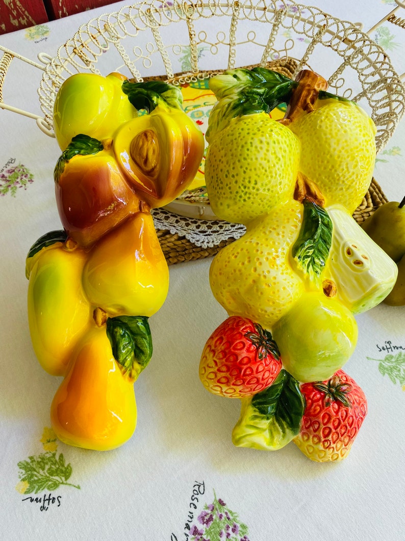 Vintage Ceramic Fruit Wall Decor / Kitchen Decor Etsy