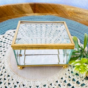 Brass & Frosted Glass Trinket Box