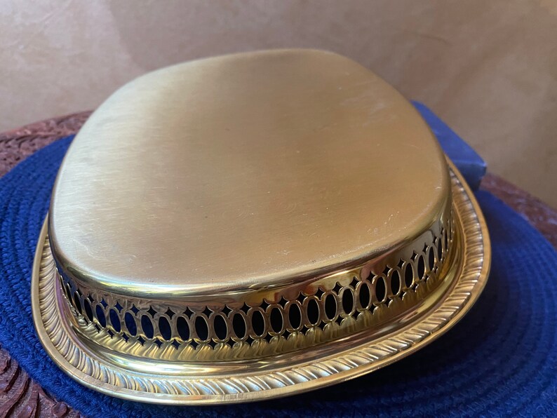 Vintage Etched Gold Metal Serving Tray / Vanitytray With Etsy