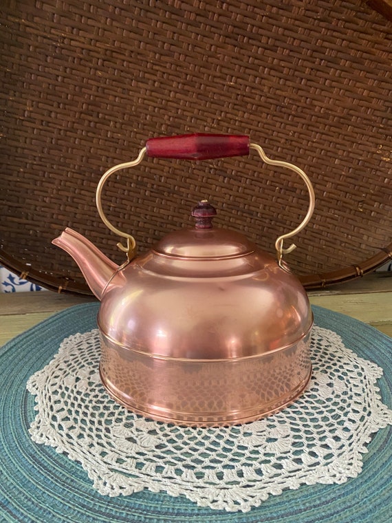 Vintage Revere Ware Copper & Brass Tea Kettle Etsy