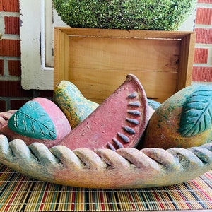 Large Mexican Terra Cotta Fruit Bowl