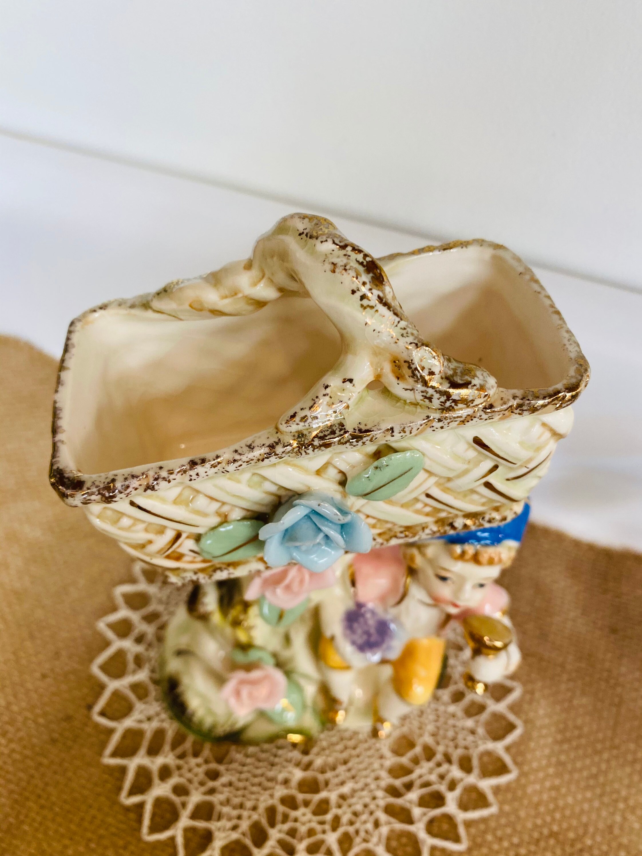 Vintage Ucagco Ceramic HandPainted Vase with Boy Tree and Etsy