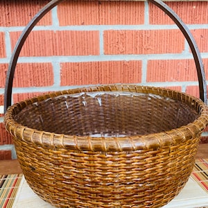 Nantucket-style 8-inch Round Basket With Handle - Etsy