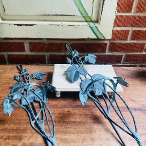 Pair of Heavy Large Solid Brass Wall Leaf Sconces