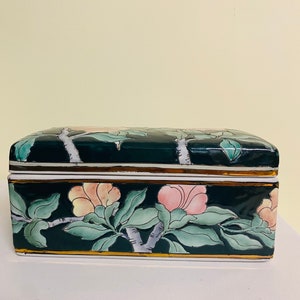 Vintage Rectangular Porcelain Trinket Box