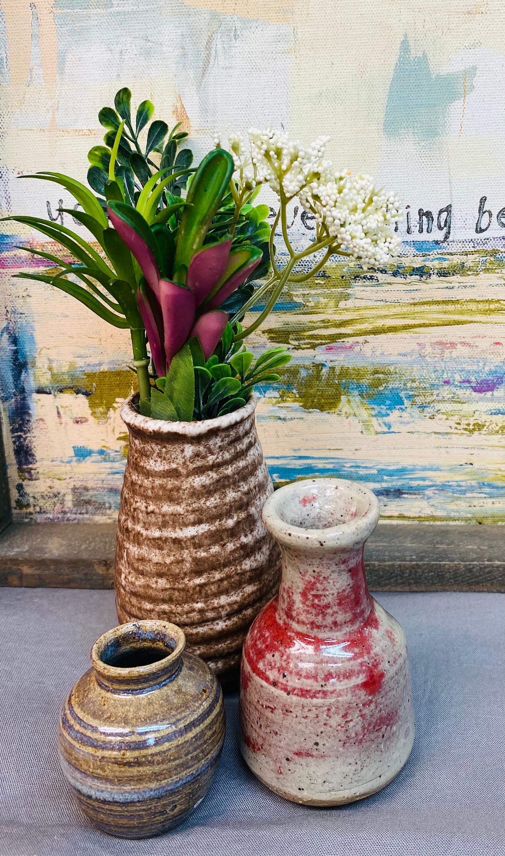 Pottery Vases Set of 3 Small Handmade Pottery Vases Etsy UK