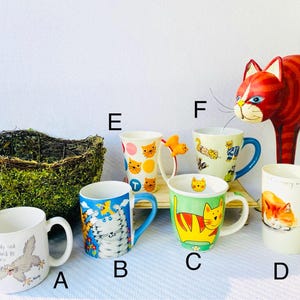 Vintage Coffee Mugs For Cat Lovers - YOU PICK