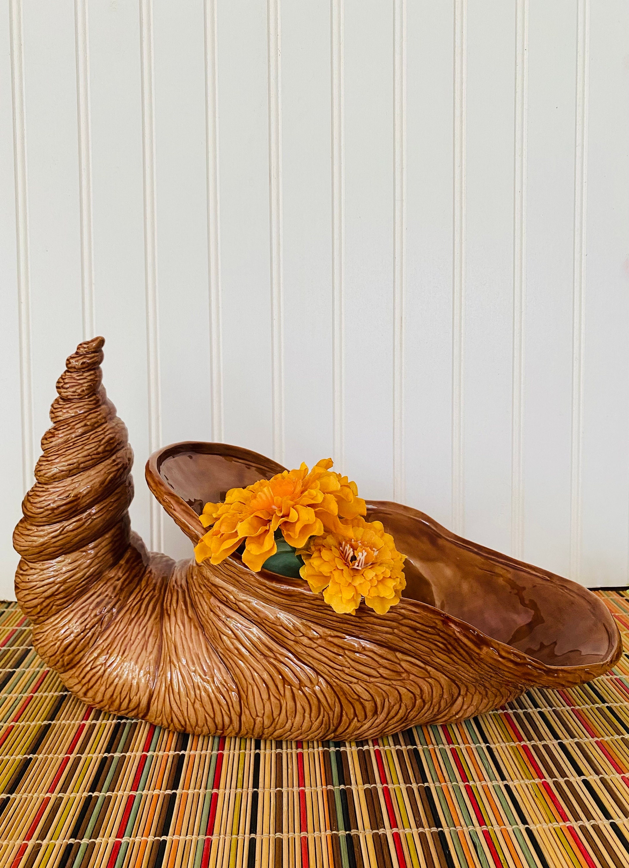 Large Ceramic Cornucopia - Etsy