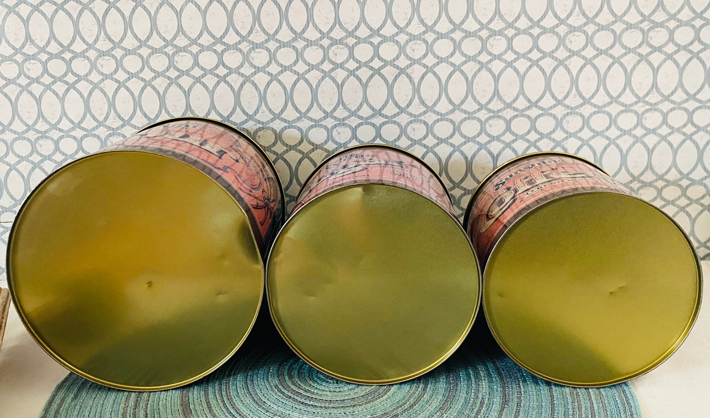 Set of 3 Vintage Tin Canister Set Etsy