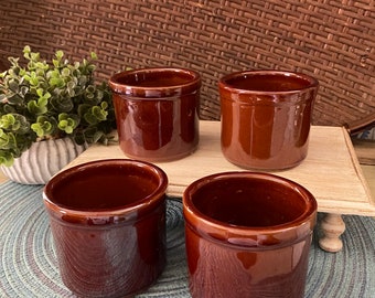 Set of 4 Vintage Stoneware Small Crocks/ Bowls