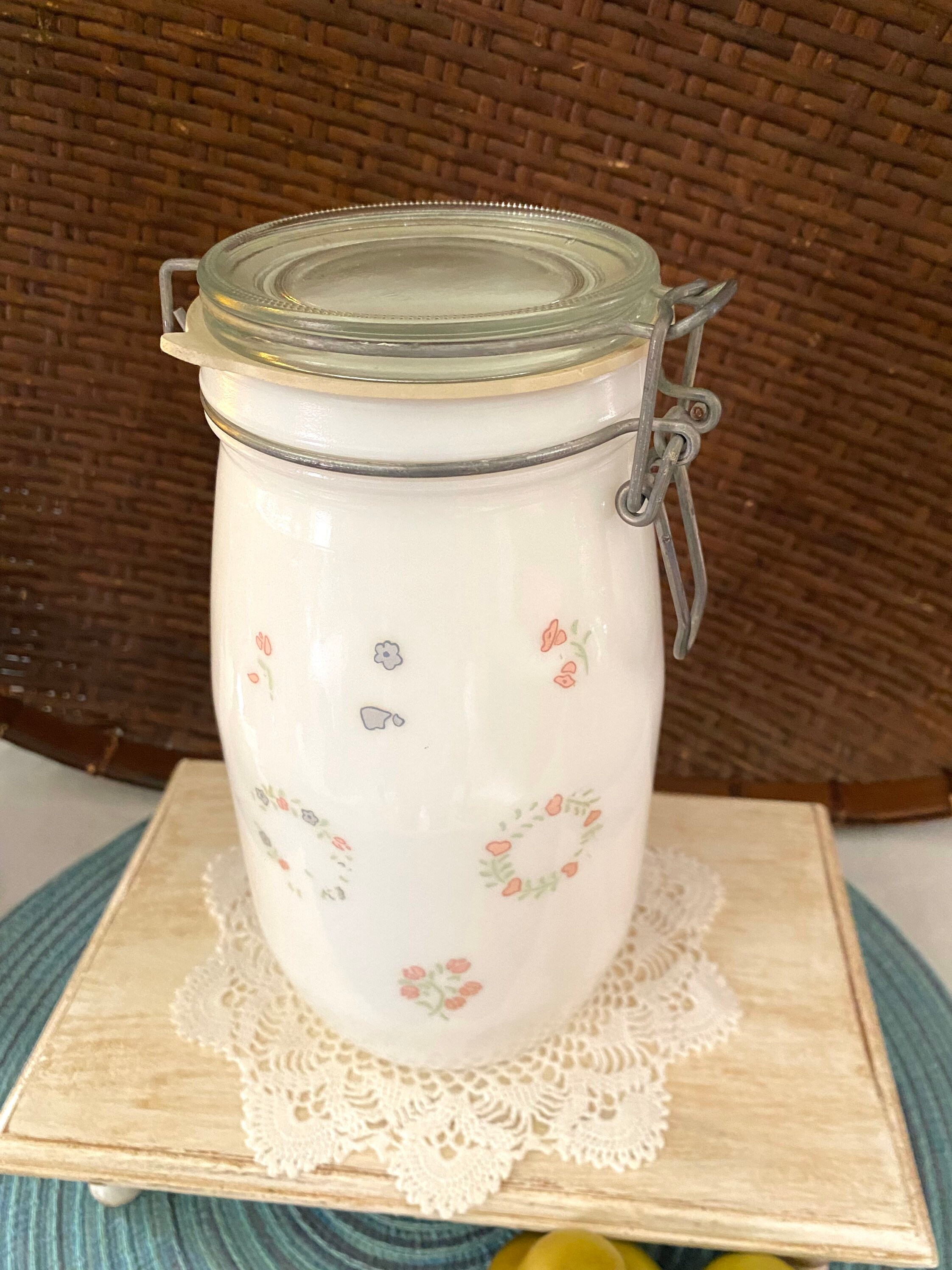 Mason Cookie Jar With Lid - Large Airtight Ceramic Kitchen Canister -  Vintage Farmhouse Storage Jars with Lids 