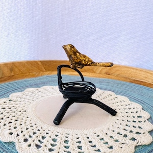 Bird Nest Metal Bronze Tea Light Candle Holder