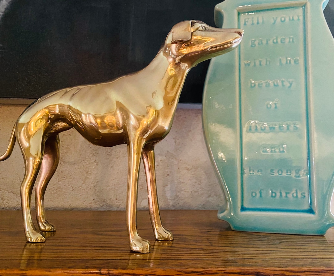 Large Vintage Brass Greyhound/ Whippet Figurine Statue RARE - Etsy