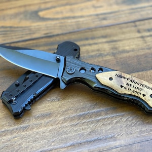 Geschenk für Ehemann, graviertes Taschenmesser, Geschenk für Ehemann, ich liebe dich mehr, Jahrestagsgeschenke, Hochzeitsgeschenk von der Braut, Geburtstagsgeschenk von Frau