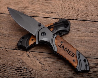 Pocket Knife, Fishing Pocket Knife, Engraved Personalized Hunting Knife