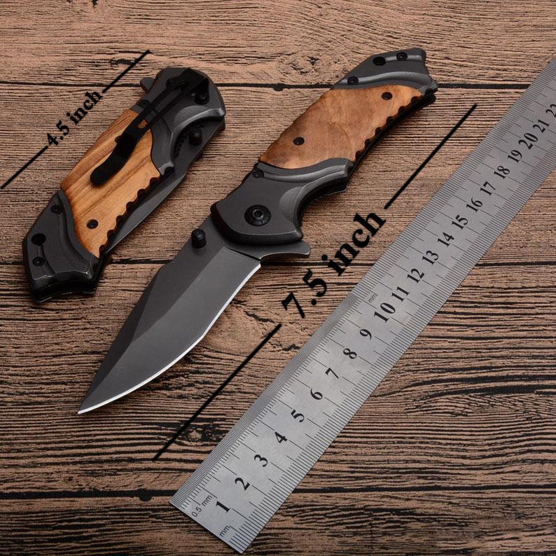 Personalized Gift Knives Handmade Mens Boyfriend Gift for Him, Fathers Day Gift, Engraved Pocket Knife image 5