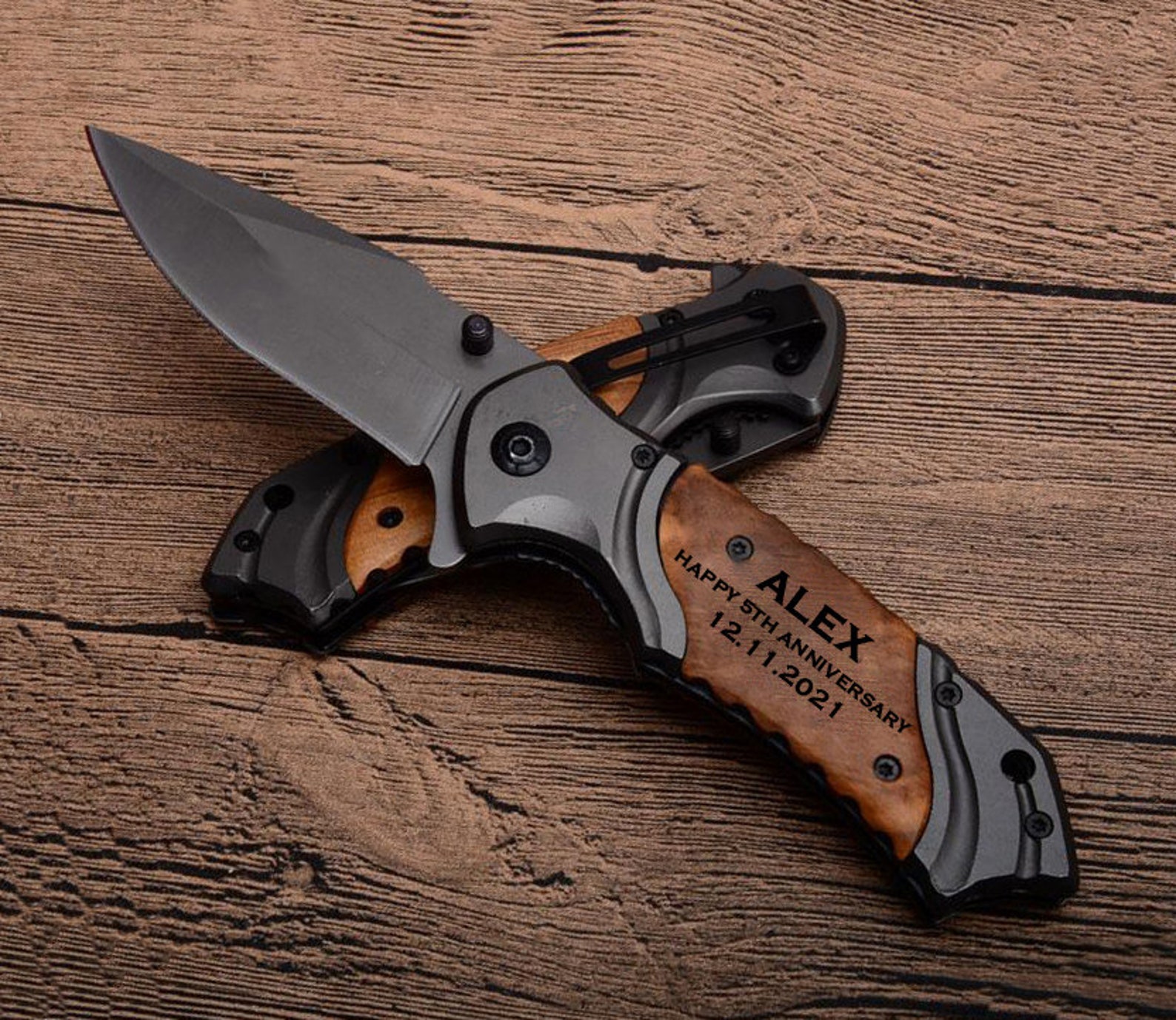 engraved pocket knife. 1 year anniversary gifts.