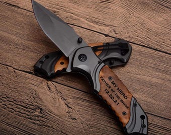 Regalo para el padre de la novia, padre del novio, suegro, padre e hija, día del padre, cuchillo grabado personalizado.