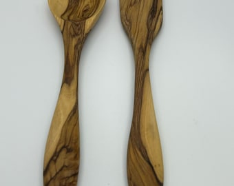 Olivewood Holyland キッチンツール - キッチン、ホテル、レストランに最適な木製のスプーンとフォーク - イースターの食事や集まりに最適