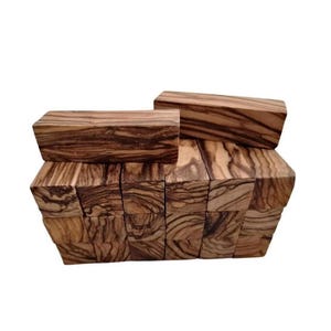 20 Olive Wood Pen Turning Blanks Featuring Remarkable Figure and Dark Grain Patterns – 2 1/2&quot; Length.